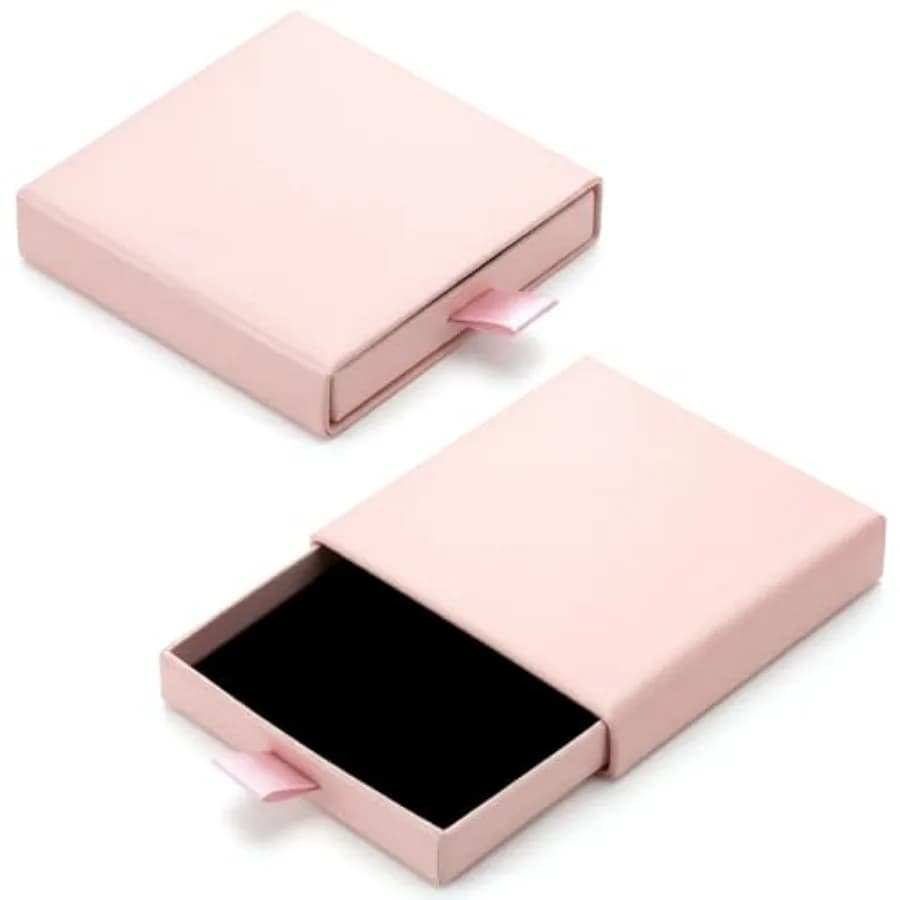 2 Pack Square Jewelry Gift Boxes, Cardboard Jewelry Box with Lids Necklace Boxes for Jewelrys Gift Small Gifts Box Pendant Stor