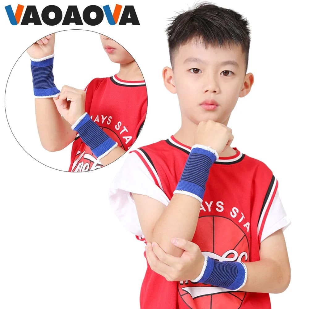 1 paio di fasce da polso a compressione per bambini, fasce da polso in maglia per calcio, corsa, pallavolo, basket, sport per ragazzi e ragazze