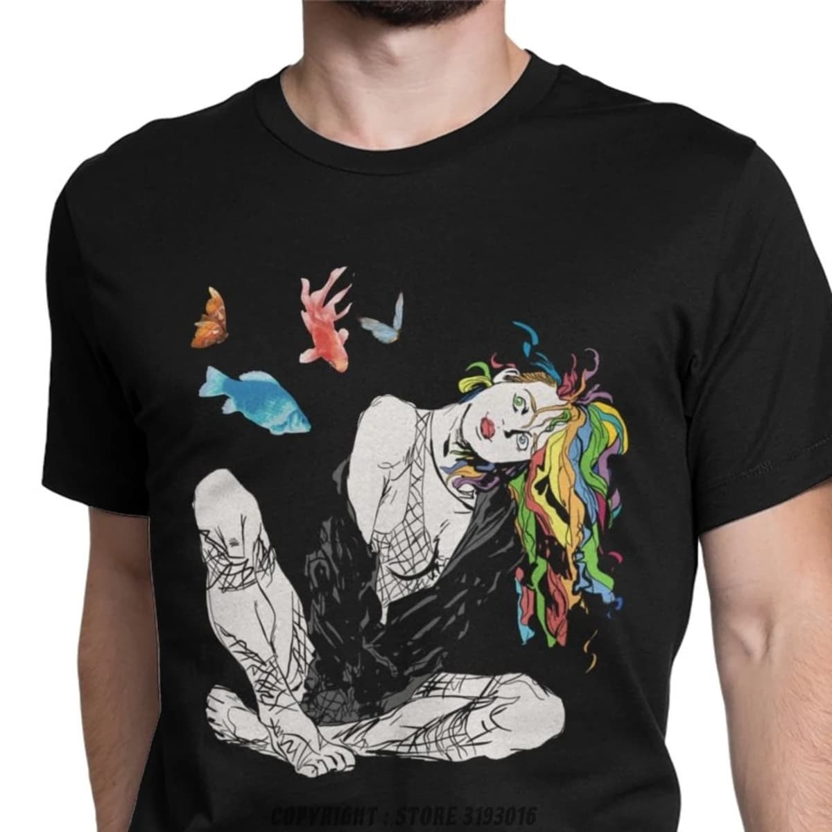 Delirium The Sandman Vertigo Comics T Shirt Felpa maschile Death Dream Gaiman Morpheus T-shirt in cotone Harajuku Camisa T-shirt