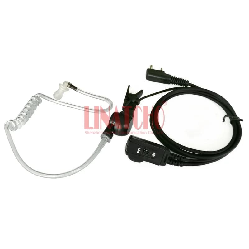 Premere per parlare VOX Tubo d'aria trasparente Walkie Talkie Auricolare Auricolare Connettore K a 2 PIN