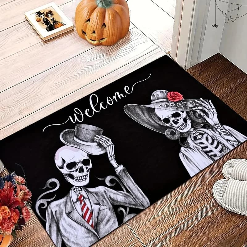 Halloween Carpet Romantic Skull Welcome Mat Soft Door Mat Rug for BedroomLiving Room Carpet Outdoor Carpet Home Decoratio