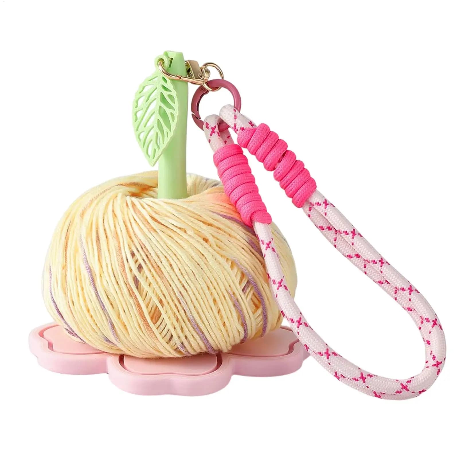 Organizzatore portatile per uncinetti da lavoro a maglia, porta filati da polso con motivo floreale, con cinturino da polso, per donne adulte e principianti