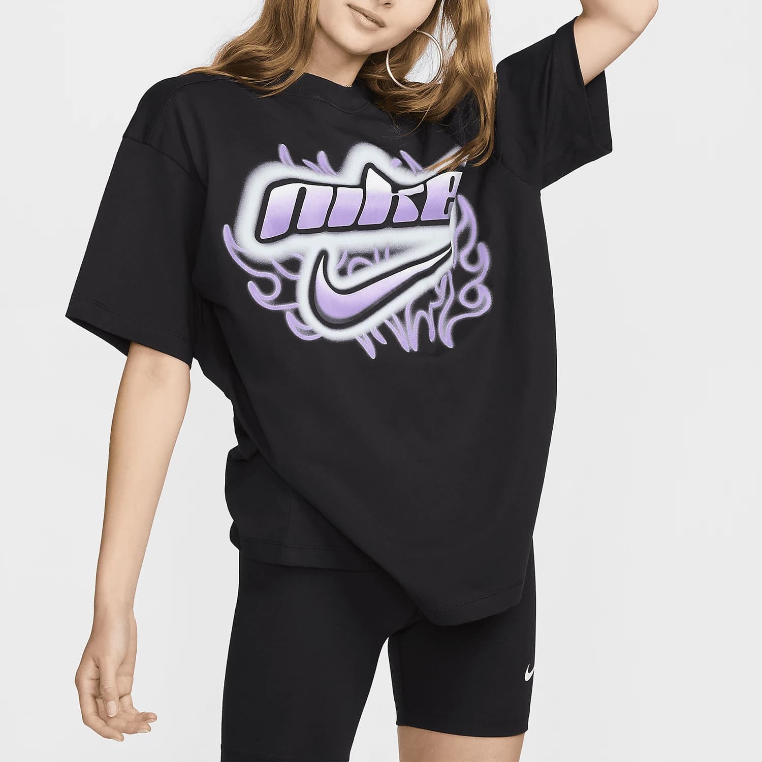 Nike Official 2024 Nuovo abbigliamento sportivo stampato da donna traspirante manica corta FZ1147-010