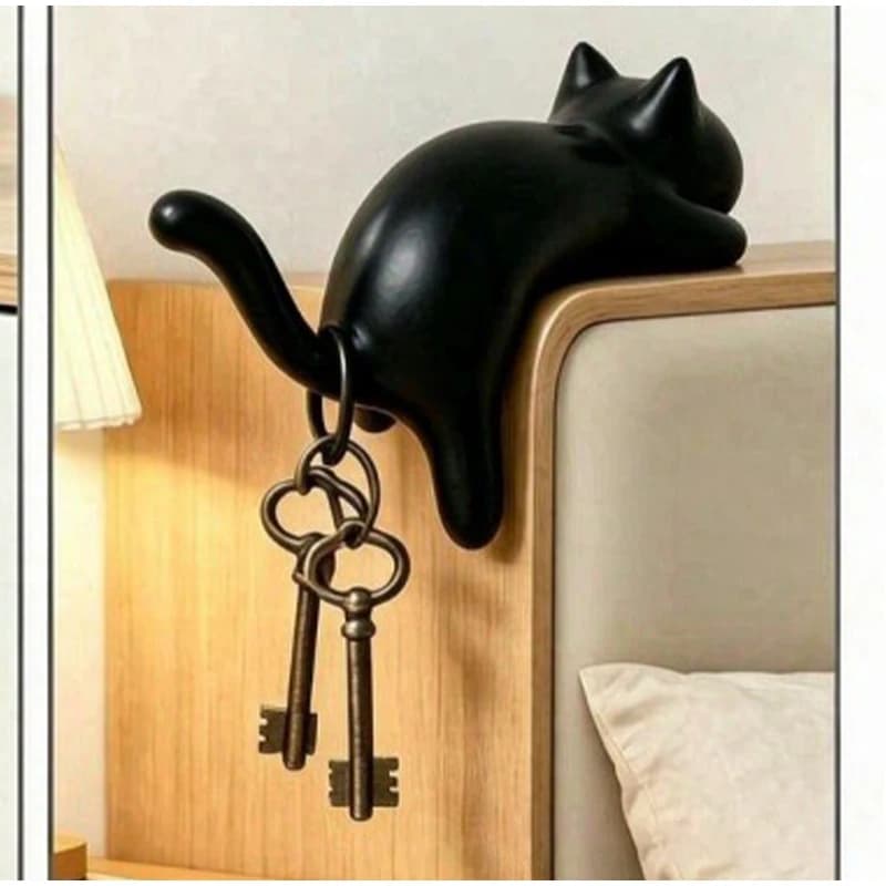 Decorative Light 3D Printed Cat-Shaped Wall Hook Cute Cartoon Bookshelf Lantern Creative Funny Cat Decorative Hook Desktop Decor