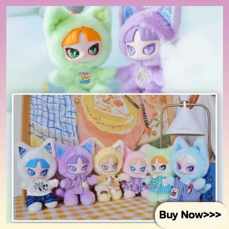 Inn Your Chat Cat Plush Blind Box - Scatola a Sorpresa con Bambola in Vinile a Tema Gatto, Decorazione da Scrivania, Regalo Misterioso per Collezionisti di Bambole e Bambini