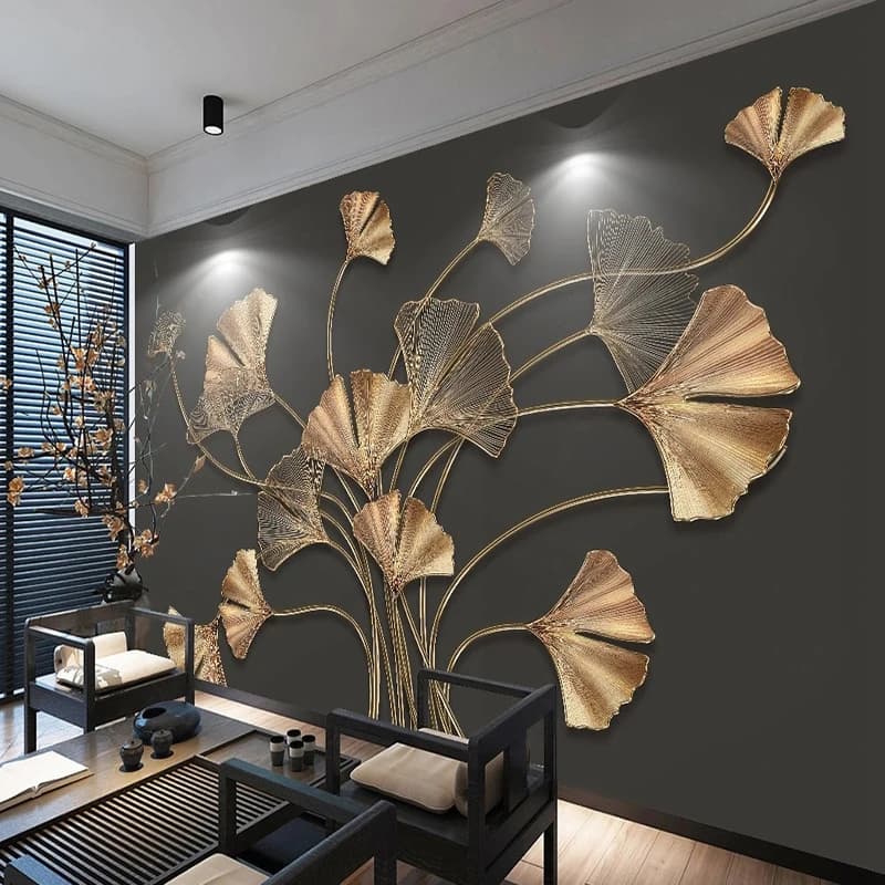 Personalizzato 3D Murale Soggiorno Camera da letto Carta da parati Pianta astratta Fiore Grandi foglie Decorazione d'interni della casa Carte da parati