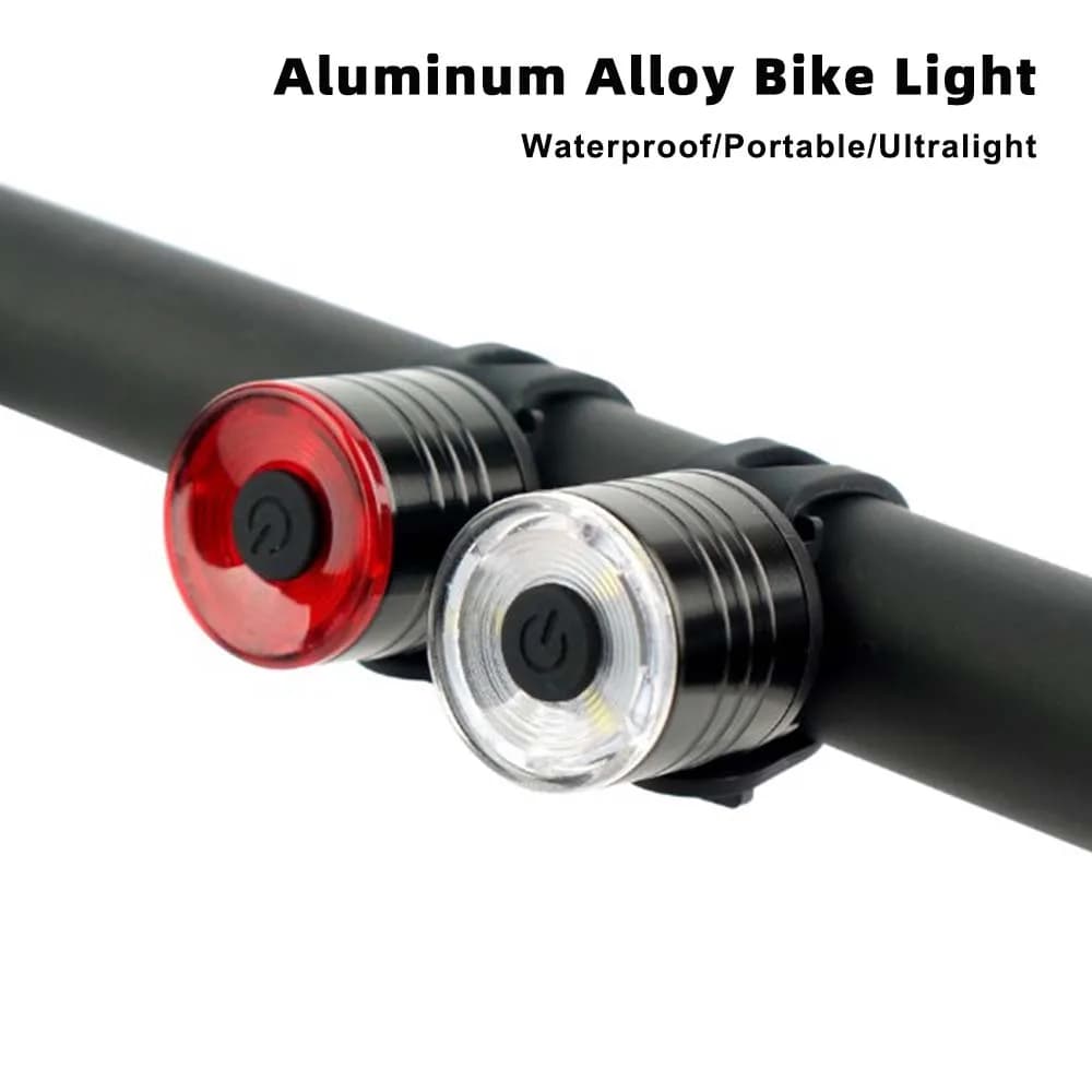 Waterproof Cycling Light Portable Road Bicycle Warning Taillight Aluminum Alloy Bright Headlight Bike Accessories