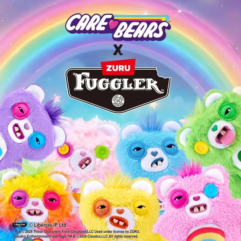 Portachiavi Fuggler Ufficiale Originale, Simpatico Mostro Dentato della Serie Care Bears, Scatola a Sorpresa, Ciondolo Peluche, Bambola Divertente, Mystery Box
