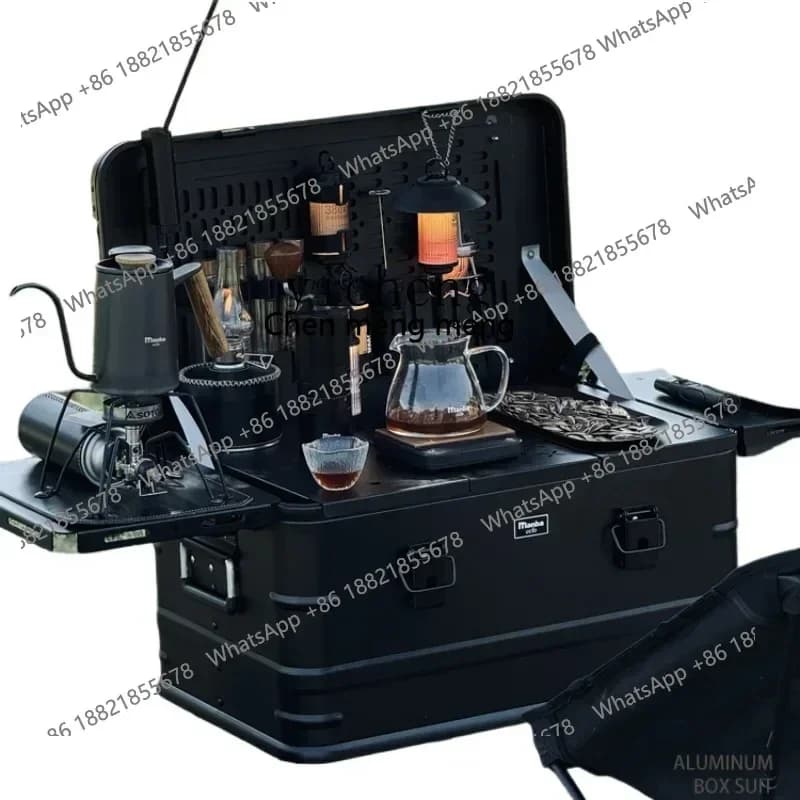 Hot sales Outdoor Modified Camping Storage Box Suit Desktop Box Coffee Aluminum Alloy Box