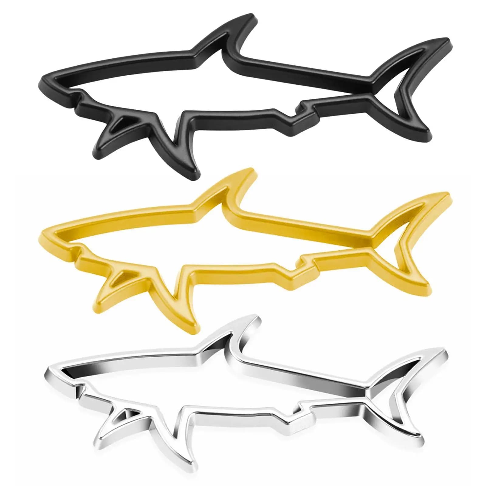 3D metallo Car Styling Sticker Hollow Fish Shark Emblem Badge decalcomanie automobili moto Computer Fuel Cap accessori decalcomanie