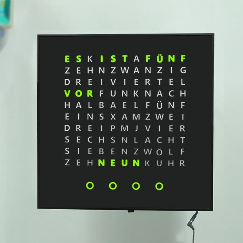 CP37L Digital LED Watch with Text Display, Unique Design, Free Sample, German Wall Clock
