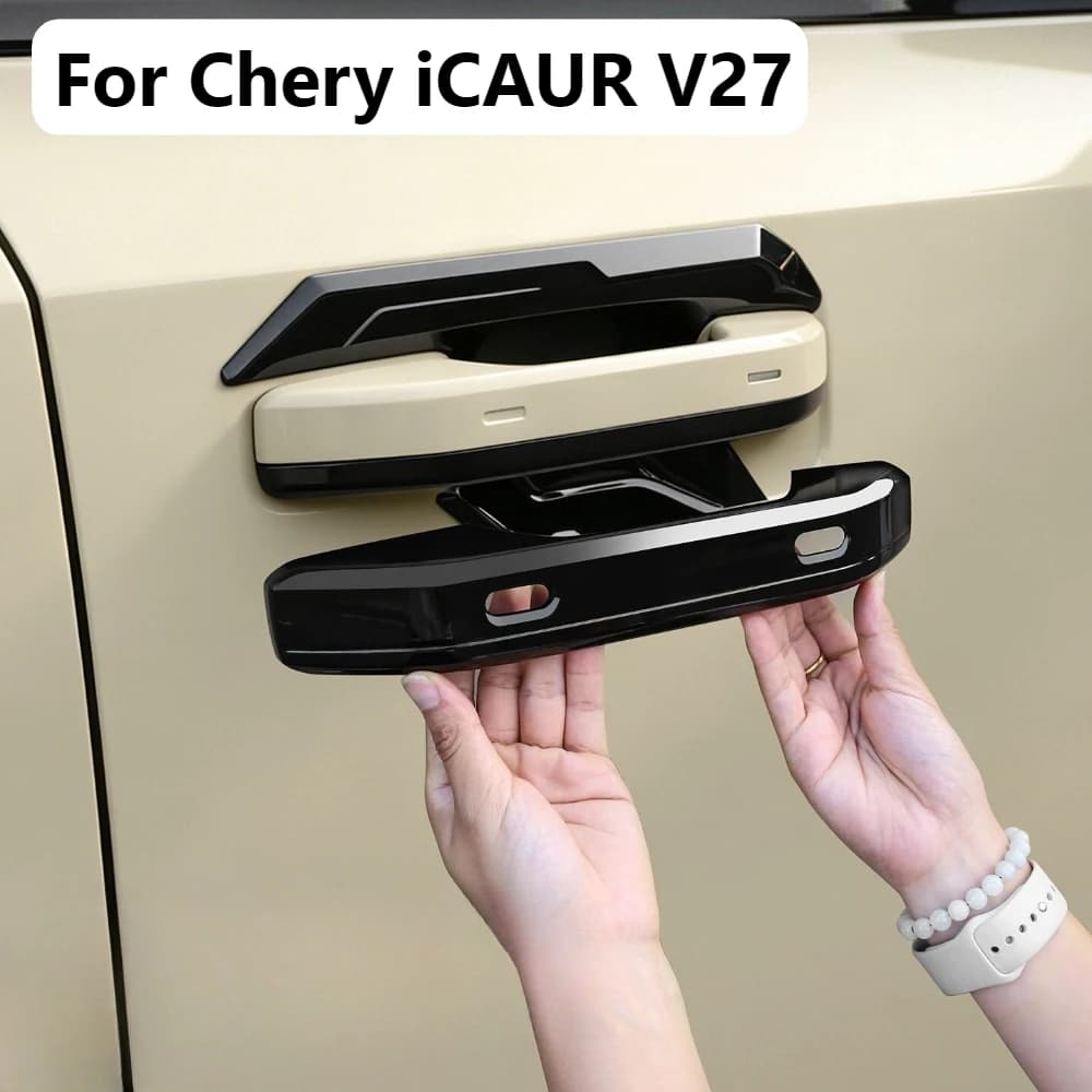 For Chery iCAR iCAUR V27 2026 ABS Glossy Black Door Handle Cover Tailgate Handle Bowl Protector Exterior Accessories