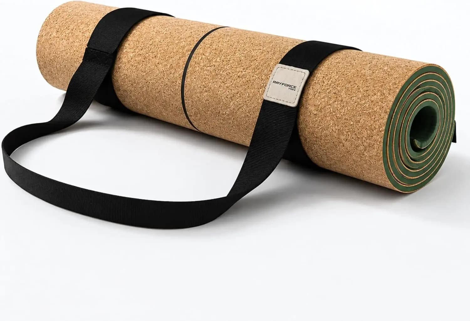 Tappetino Yoga in Sughero Antiscivolo, Spessore 6mm con Linee di Allineamento per Hot Yoga e Pilates