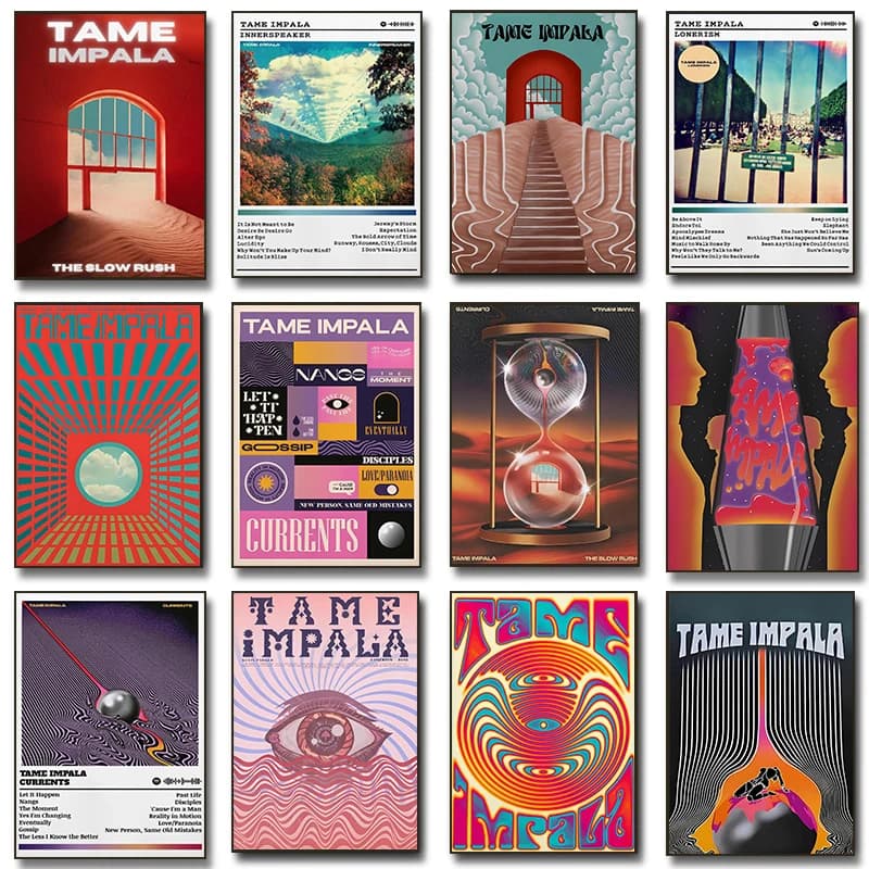 Poster del famoso rapper Rock Tame Impala, Stampe di copertine di album, Quadri su tela di band musicali pop attuali, Immagini da parete per l'arredamento di casa e camera