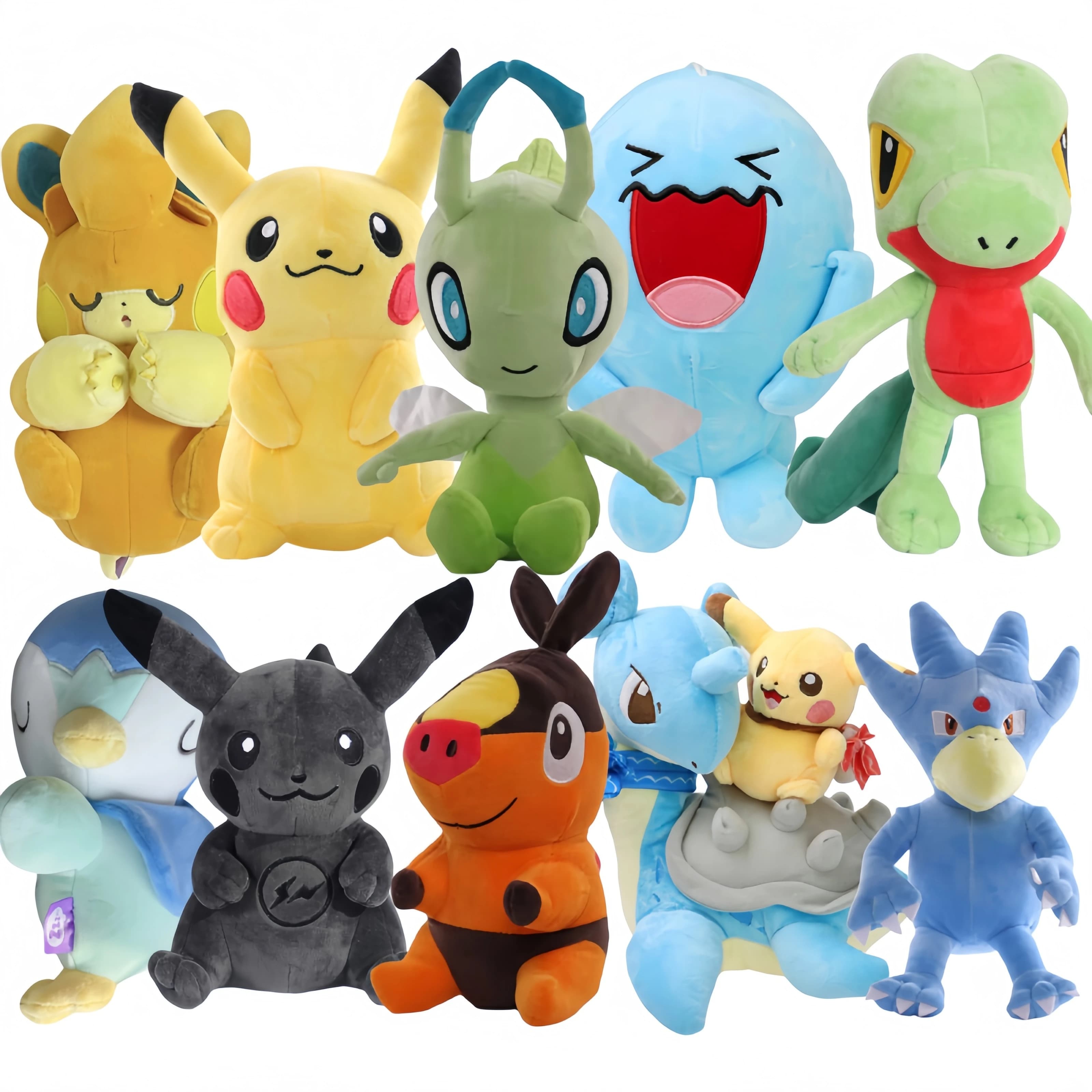 POKEMON Peluche Gengar Wobbuffet Pikachu Charizard Lapras Pawmi Kawaii Peluche Bambola Morbido Simpatico Cartone Animato Piplup Giocattolo per I Bambini Regalo