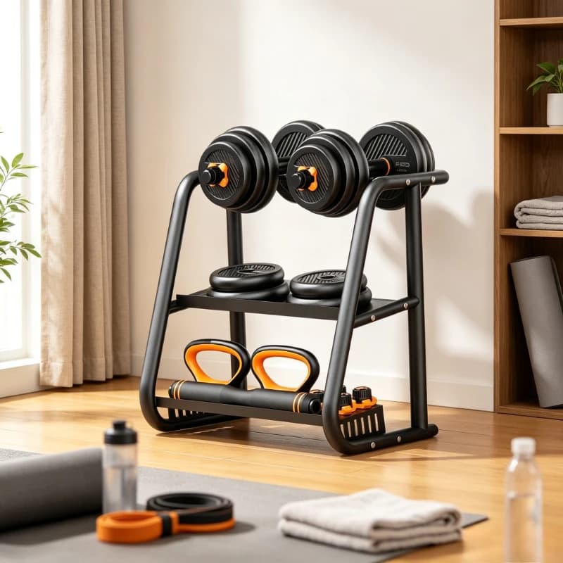 Dumbbell Storage Rack, Home Kettlebell Organizer Stand, Multifunctional Hand Weight Holder, Compact Gym Equipment Shelf
