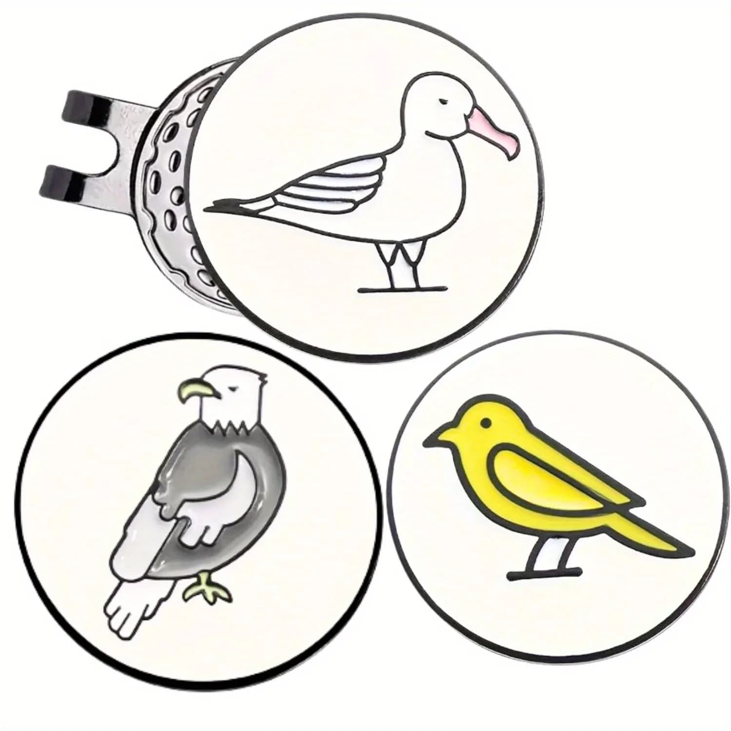 Set di 3 marcatori per palline da golf con clip magnetiche per cappello, set di valore per golfisti uomini e donne, rimovibili e si attaccano facilmente al cappello da golf.