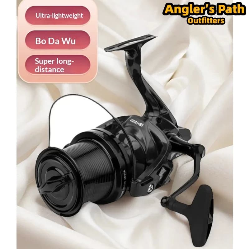 Carbon Long Casting Spinning Fishing Reel 10000 Size Shallow Spool Saltwater Sea Anchor Fishing Reel For Outdoor Anglers
