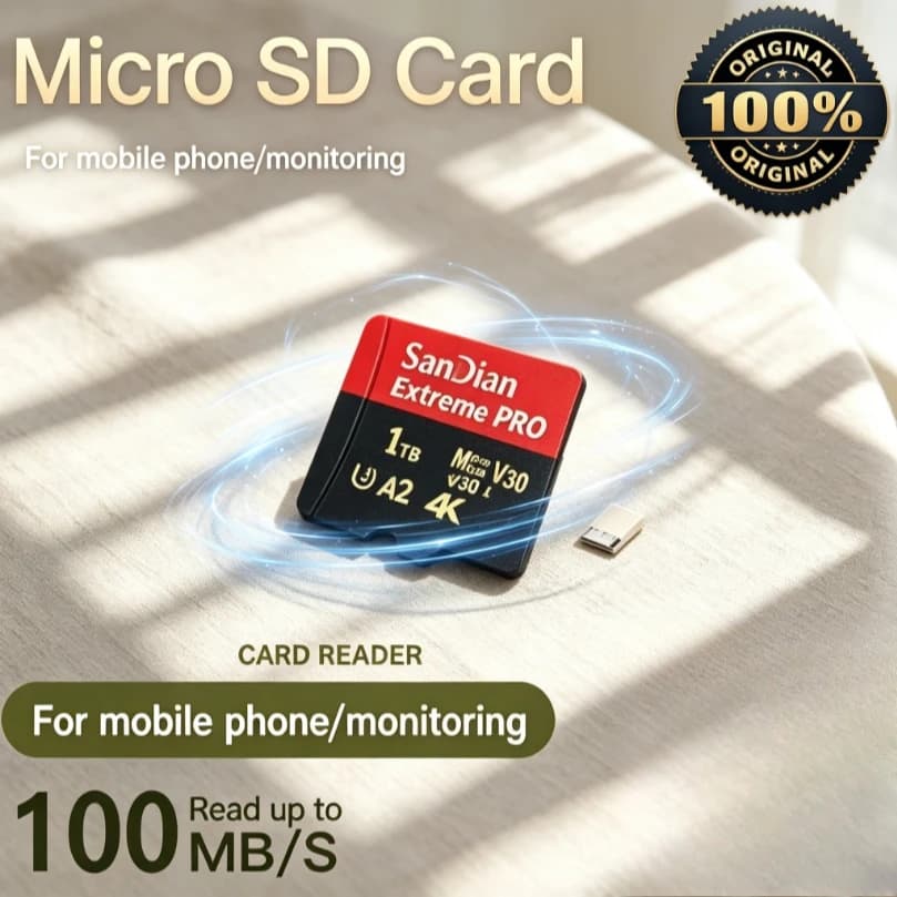 [Brand+] Original Micro SD TF Card Class10 U3 V30 High Speed Memory Storage Card For Dash Cam Drone Camera Smartphone