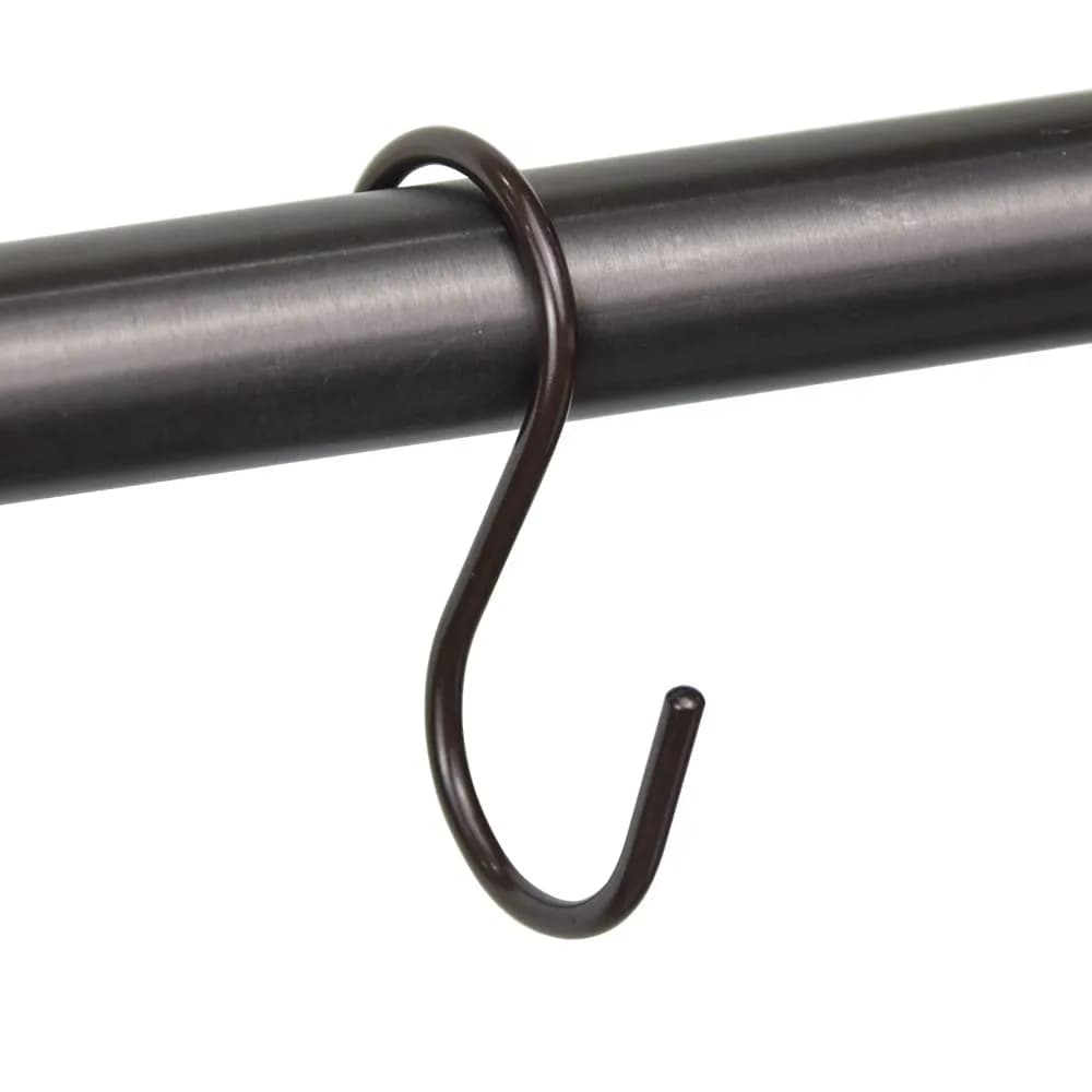 Heavy Duty Shower Curtain Hooks Set of 12 Premium Rust-Resistant Bronze Finish Metal Hooks for Bathroom Decor Strong Iron S-Hooks for Hanging Liners and Curtains Easy Install No Tools Required Durable Bath Hardware