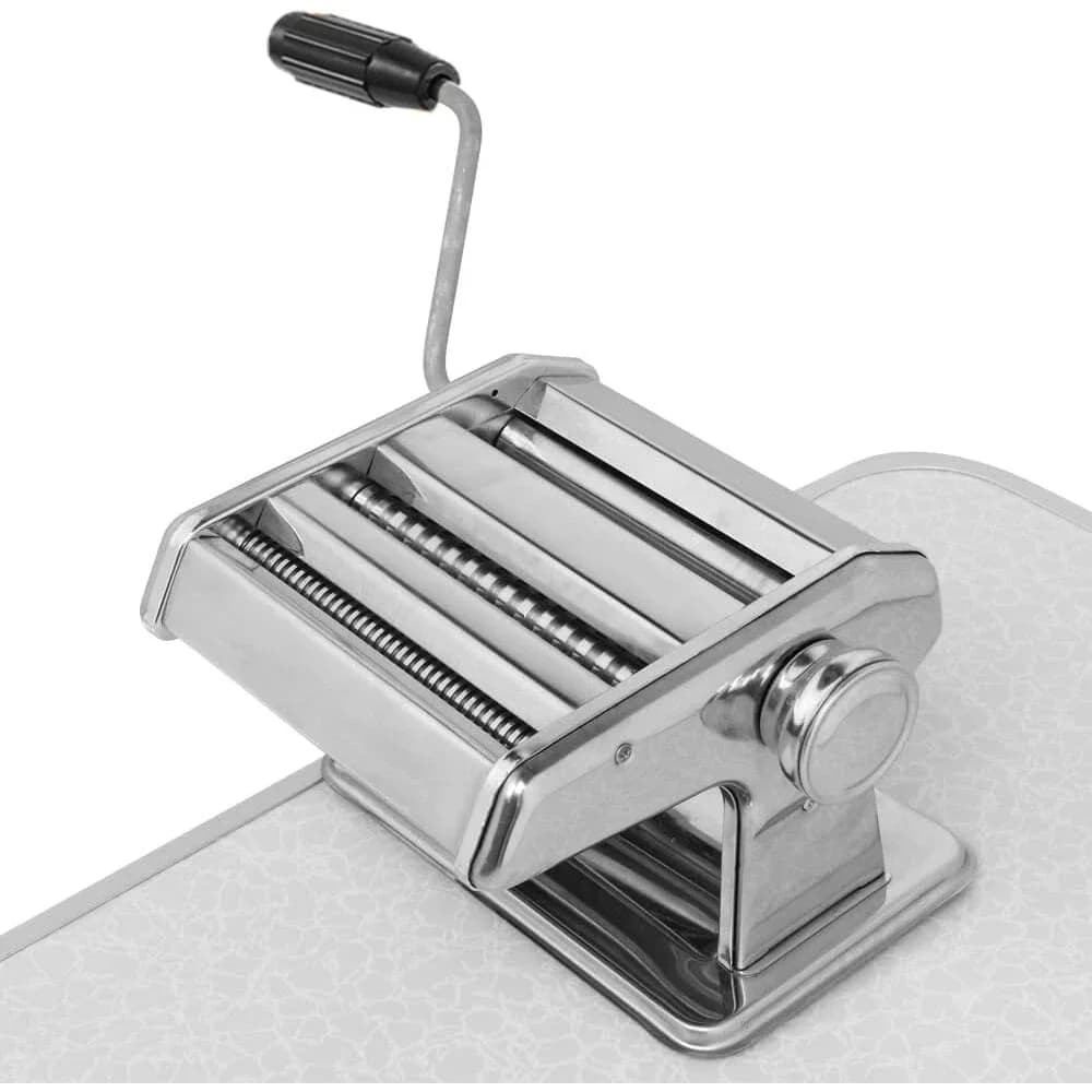 Macchina per Pasta in Acciaio Inox, Rullo per Pasta Fresca con Taglierina per Spaghetti e Fettuccine, Macchina Manuale per Pasta Fatta in Casa