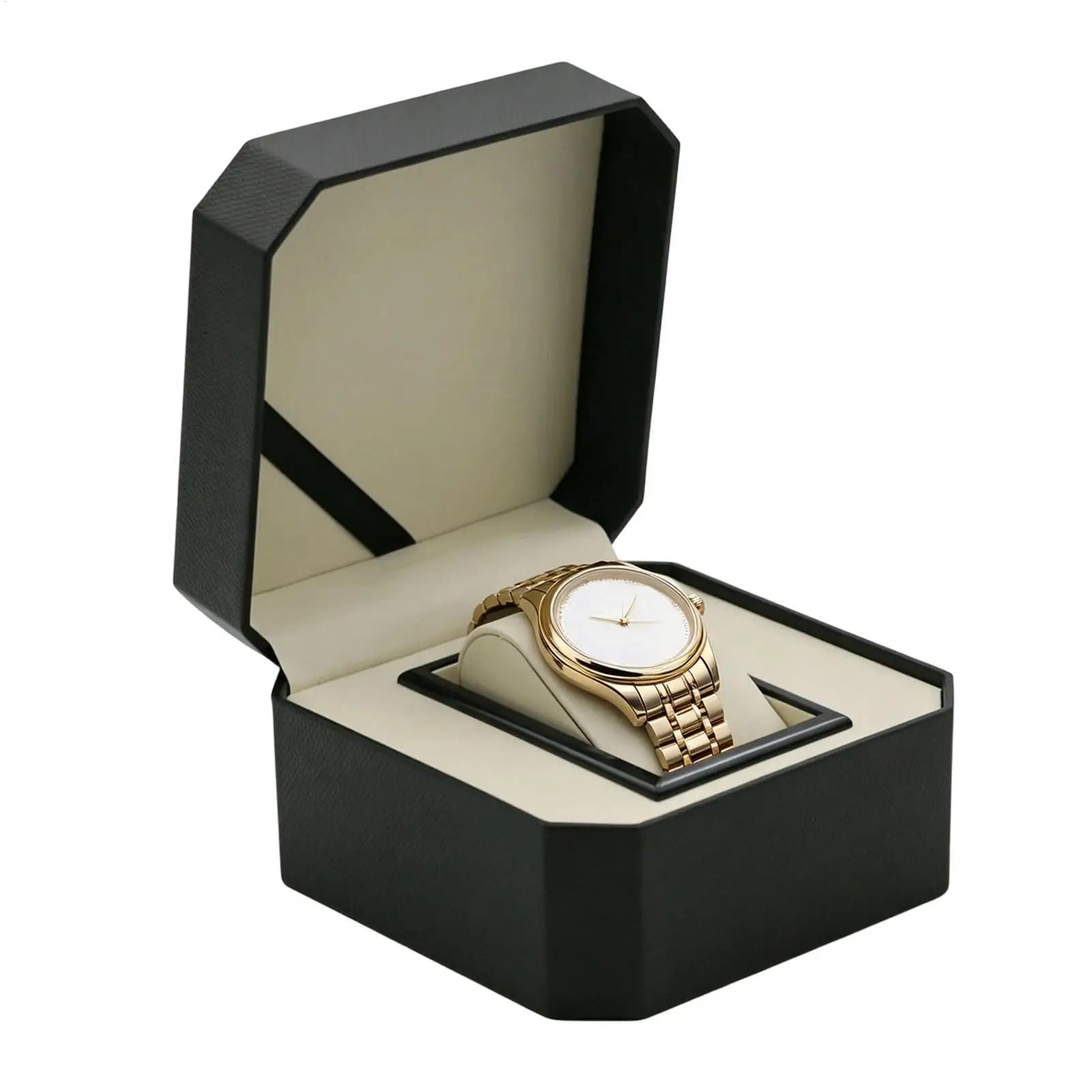 PU Leather Watch Box with Pillow Single Wristwatch Bracelet Bangle Jewelry Holder Storage Box Gift Display Case Organizer