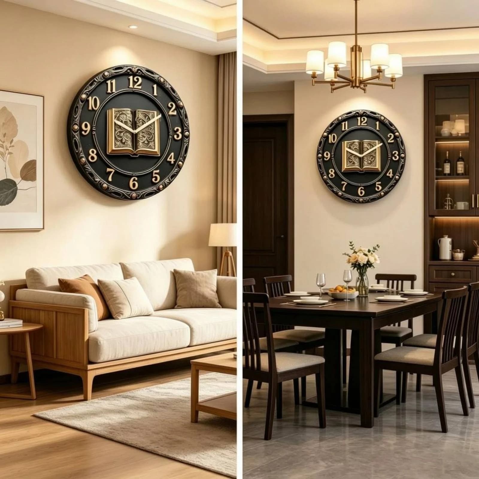 Round Analog Wall Clock Easy to Read Decorative Wall Clock