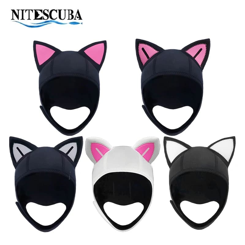 3 mm neoprene dive hood with cute cartoons, warm swim cap for women, ideal for surfing, snorkeling, scuba diving, apnea