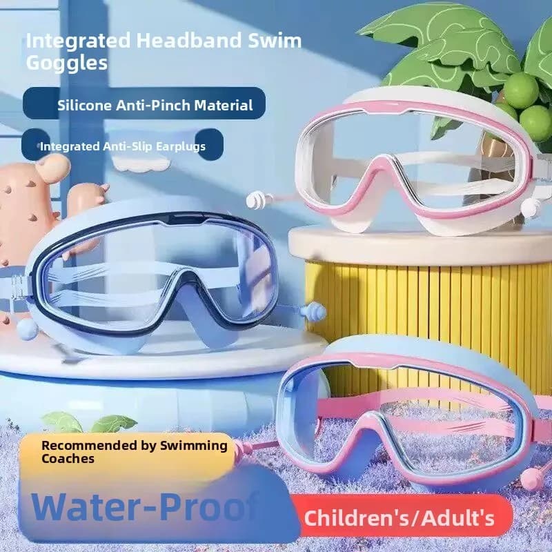 Children's Swimming Goggles Anti-Fog High Definition Large Frame Diving Cap Baby Eye Protection Goggles Unisex Sport Fitness