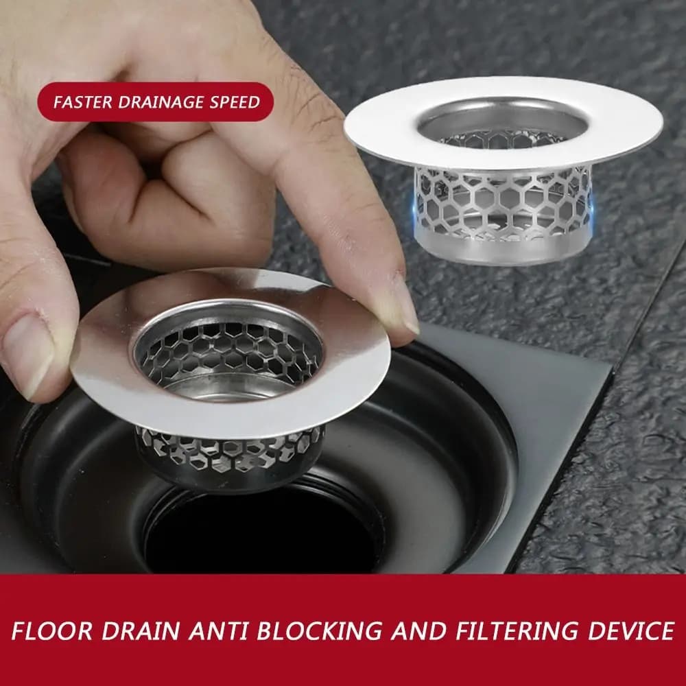 Filtro di scarico a pavimento del bagno lavello in acciaio inossidabile filtro Anti-intasamento cestello in rete bagno raccoglitore per capelli scolapiatti lavello Straine