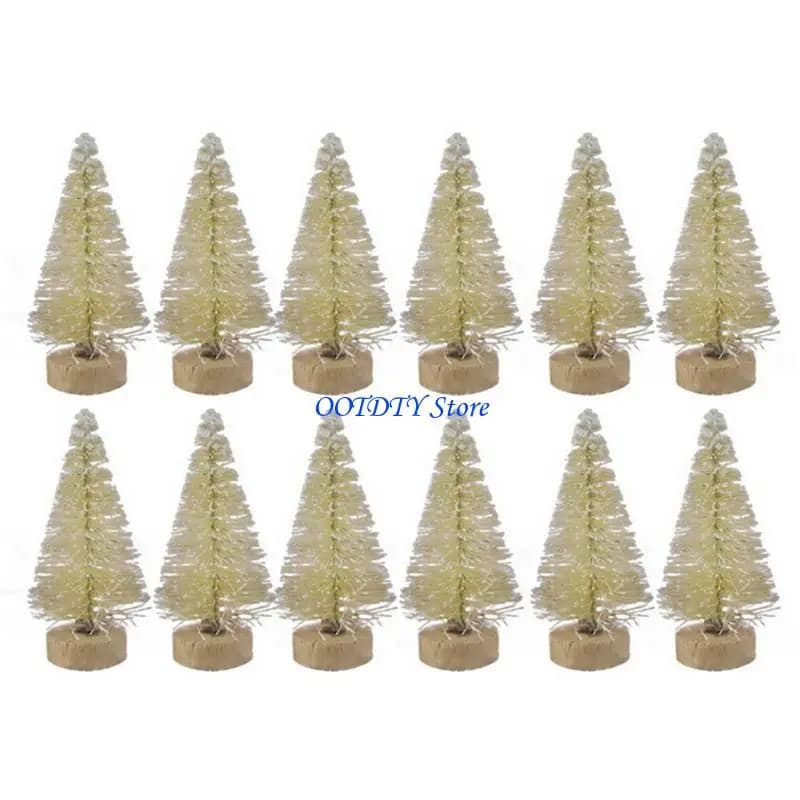 367A ARTIFICIAL WHITE Snow Pine Tree 12pcs Artificial Christmas Party Front