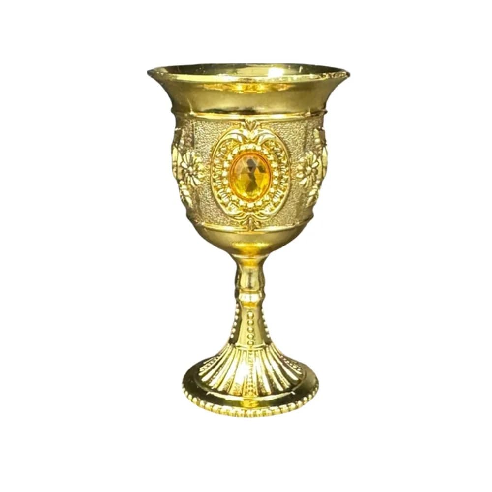 Lussuoso Calice Vintage Medievale con Rose in Rilievo, Bicchiere Antirottura per Liquori in Lega di Zinco, Regalo