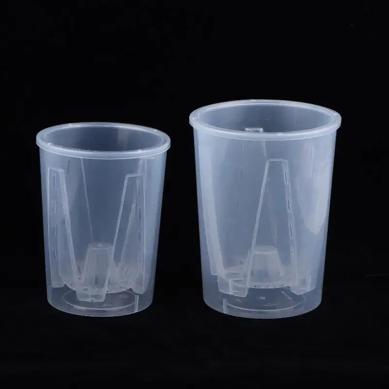 #New.Double Layer Self Watering Flower Pot Plastic Transparent Planter With Drain Holes For Indoor Office Table Plantproduct