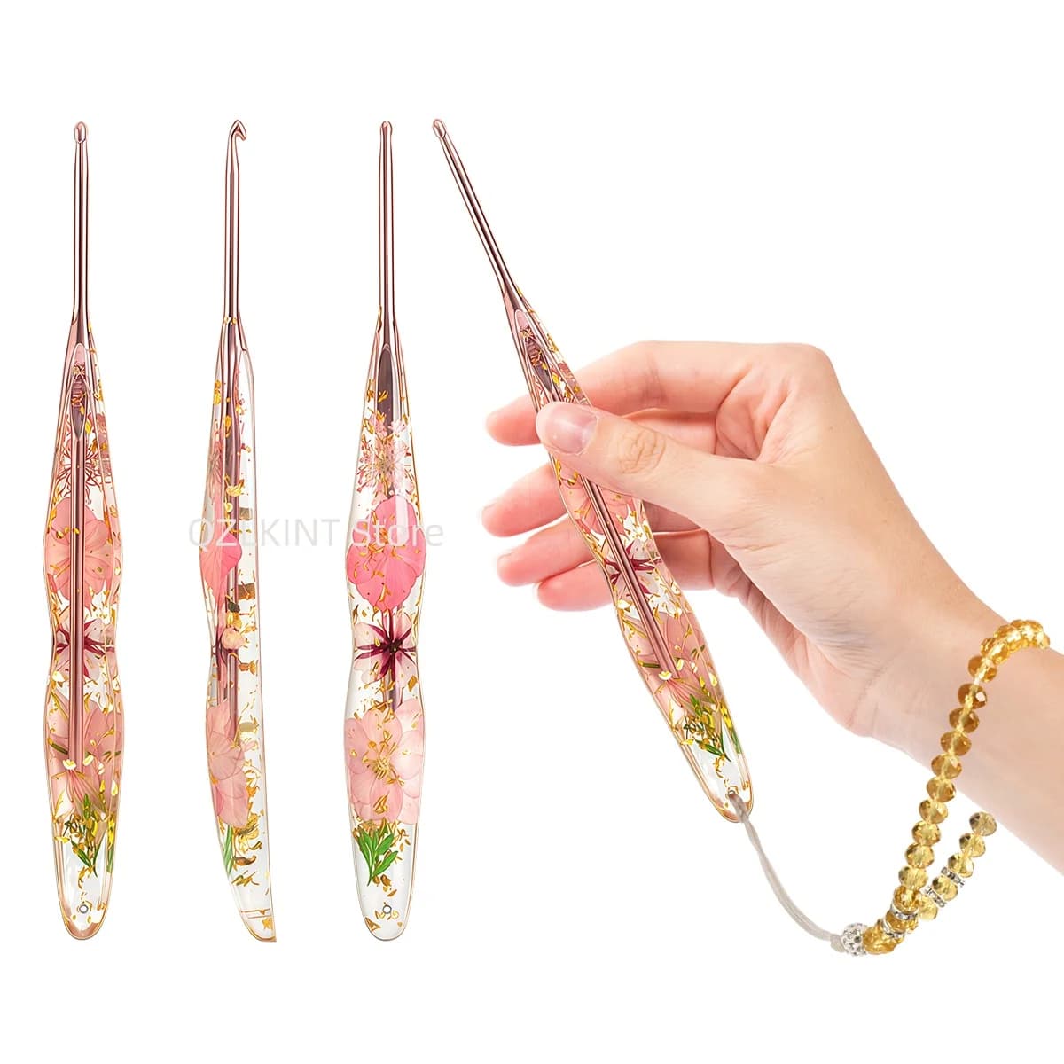 1/3pcs Ergonomic Resin Crochet Hook 2.0-8.0mm Aluminum Knitting Needle DIY Yarn Weaving Knitting Crocheting for Beginner