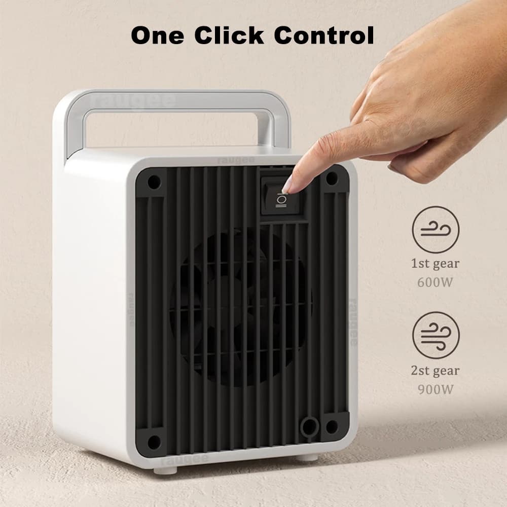 Mini Stufa Elettrica Portatile 220V, Ventilatore ad Aria Calda PTC, Piccolo Riscaldatore da Tavolo per Stanza e Bagno