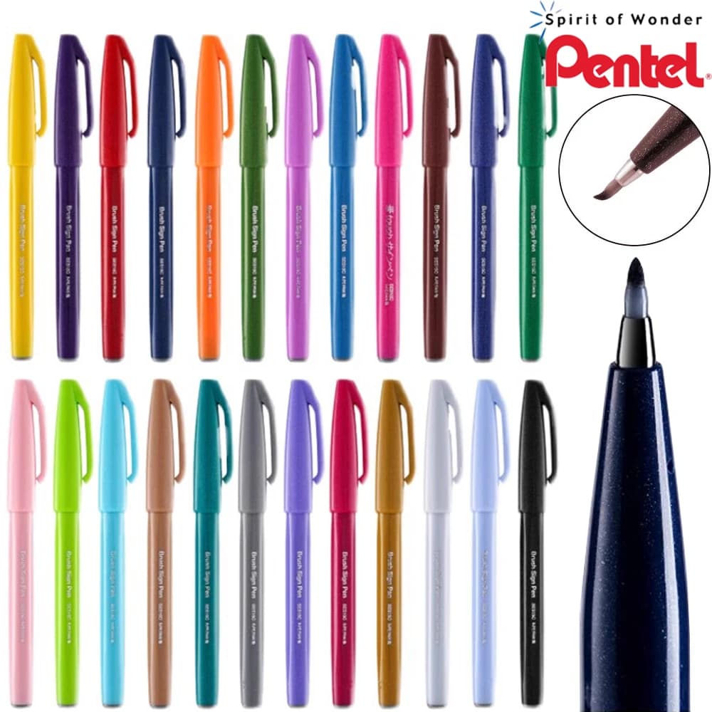Giappone PENTEL Touch Color Penna a testa morbida Pennello SES15C Biglietto d'auguri di Natale Calligrafia Calligrafia Bella penna Arte di cancelleria