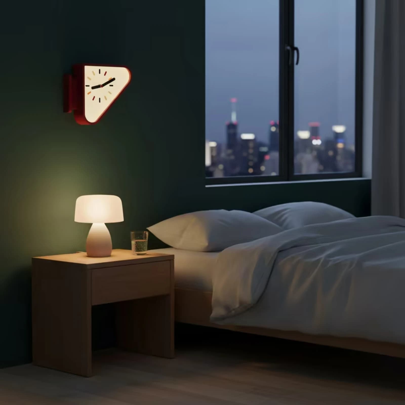 Corner Wall Clock Side Bracket Double-Sided Wall Clock Home Decor Rounded Face Space-Saving