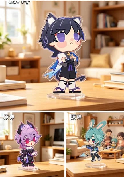 Game Genshin Impact Lohen Acrylic Stand Model Desk Decor Role Play Standing Sign Figures Gift Birthday Gift Halloween Collection