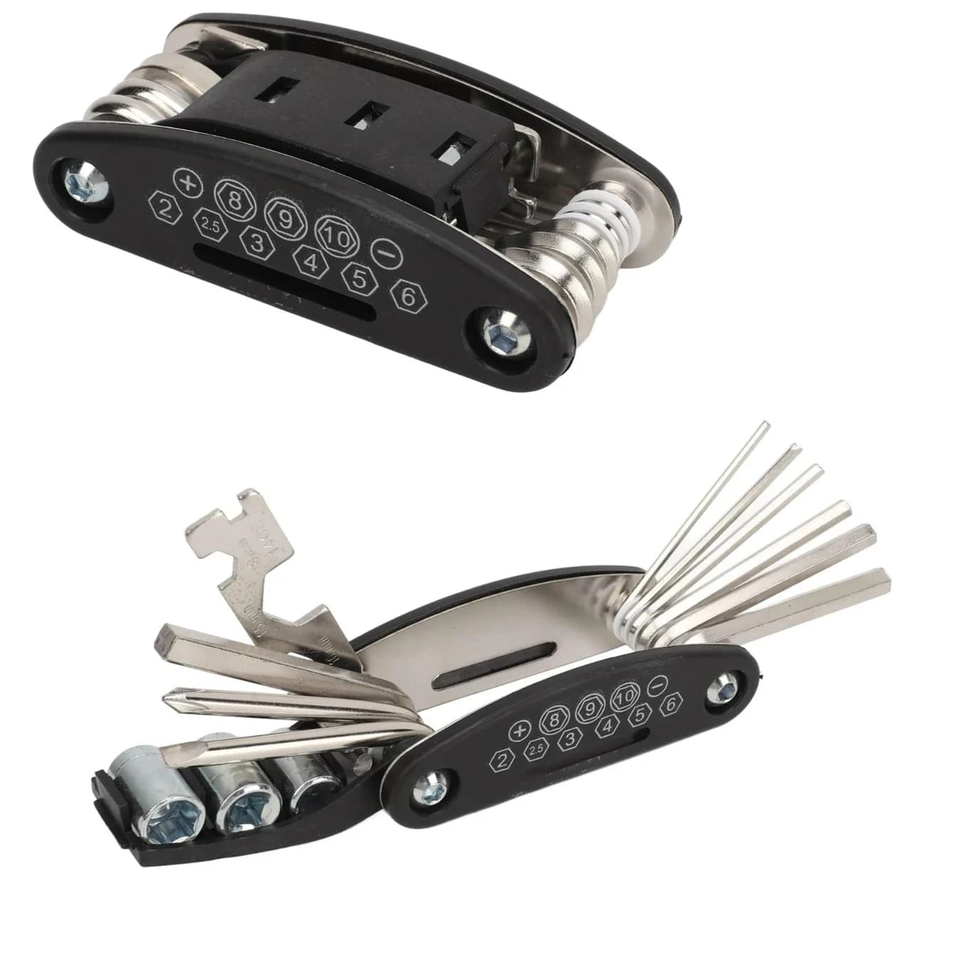 16 In 1 Screw Wrench Tool Set Foldable Multi Function Wrench Kit Hex Wrench 2-10mm Screwdriver Portable Bike Repair Tools