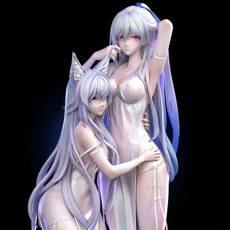 Games anime peripherals Hakimi drama version Mirror flow white Heng double pendulum 28CM Sexy beautiful girl trendy fun Figure
