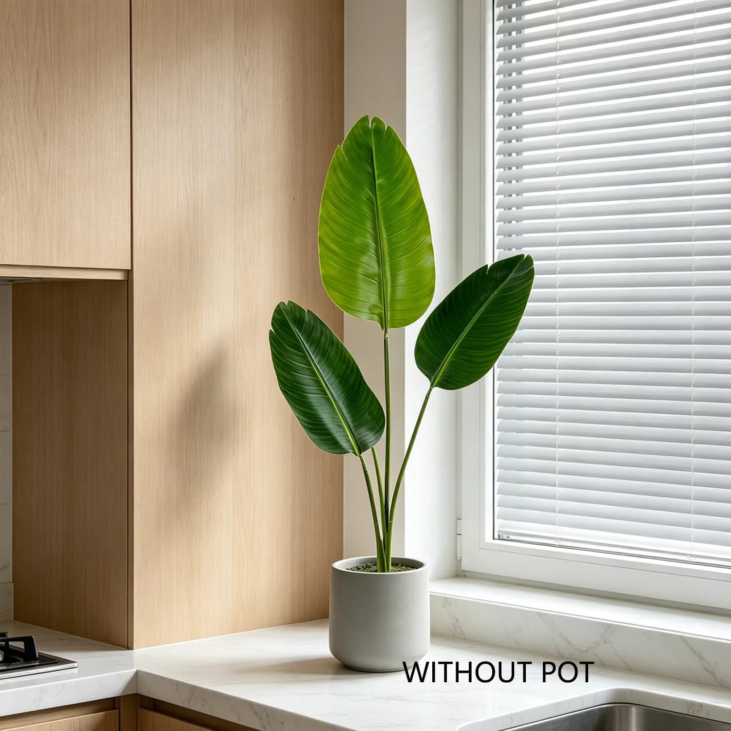 Pianta artificiale di banano finta da 90 cm, in plastica, per interni ed esterni, ornamento per la casa, pianta finta per decorazioni di casa, negozi, balconi e soggiorno.