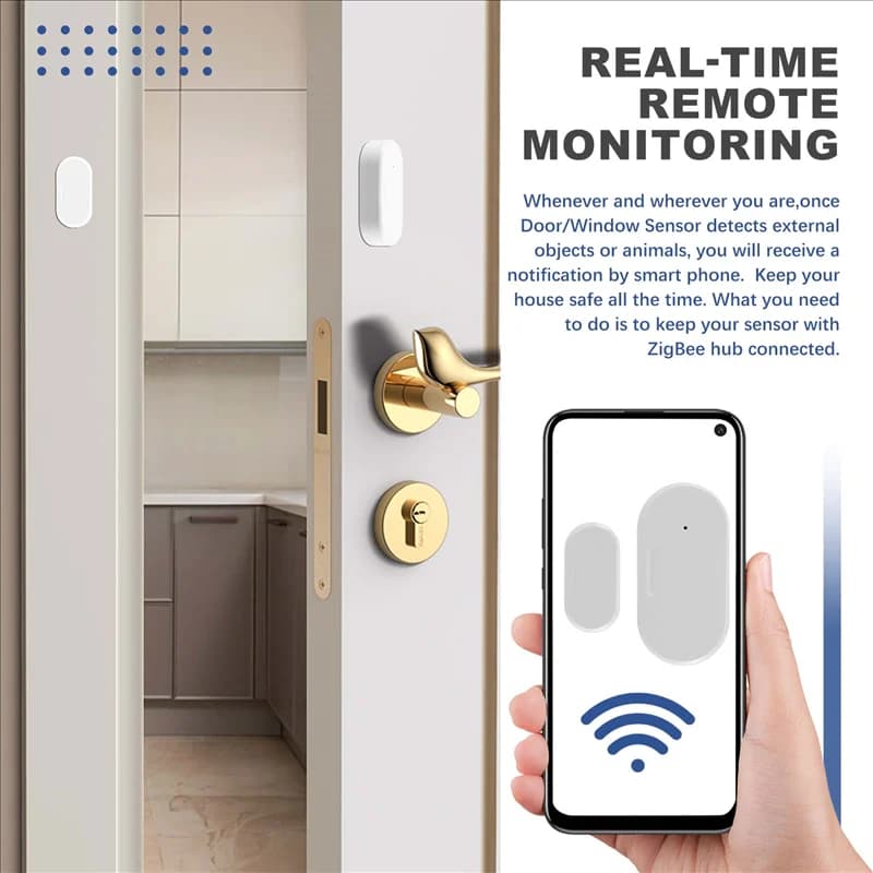 Y45A-Tuya Zigbee Door And Window Sensor Smart Home Automation Security Protection Smartlife APP Alarm Remote Real-Time Push
