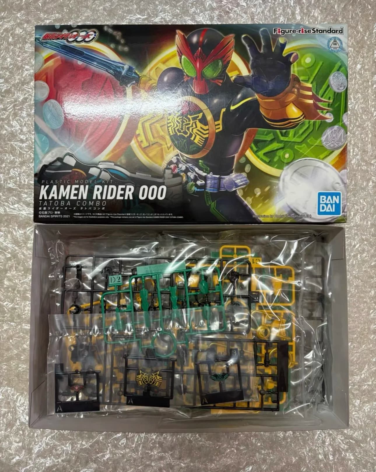 Bandai Genuine Figure Kamen Rider OOO Model Kit Figure-rise Standard OOO Tatoba Combo Collection Model Action Figure Giocattoli per Bambini