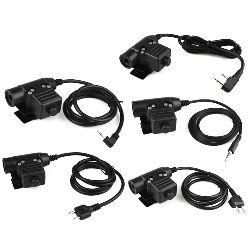 Adattatore PTT U94 per Cuffie Tattiche, Compatibile con Radio Walkie Talkie KENWOOD ICOM Midland Motorola BaoFeng UV-82