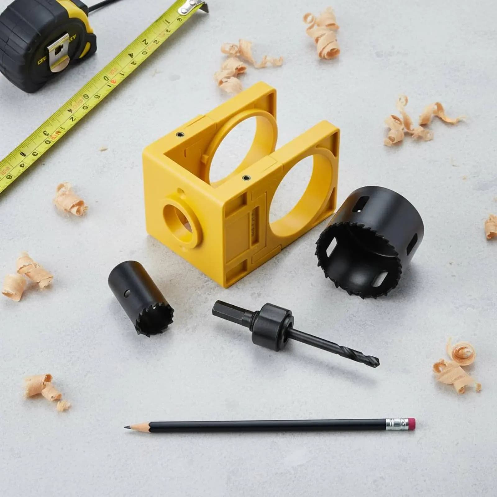 Kit di installazione serratura per porta in 4 semplici passaggi, attrezzo per l'installazione della maniglia per carpentieri