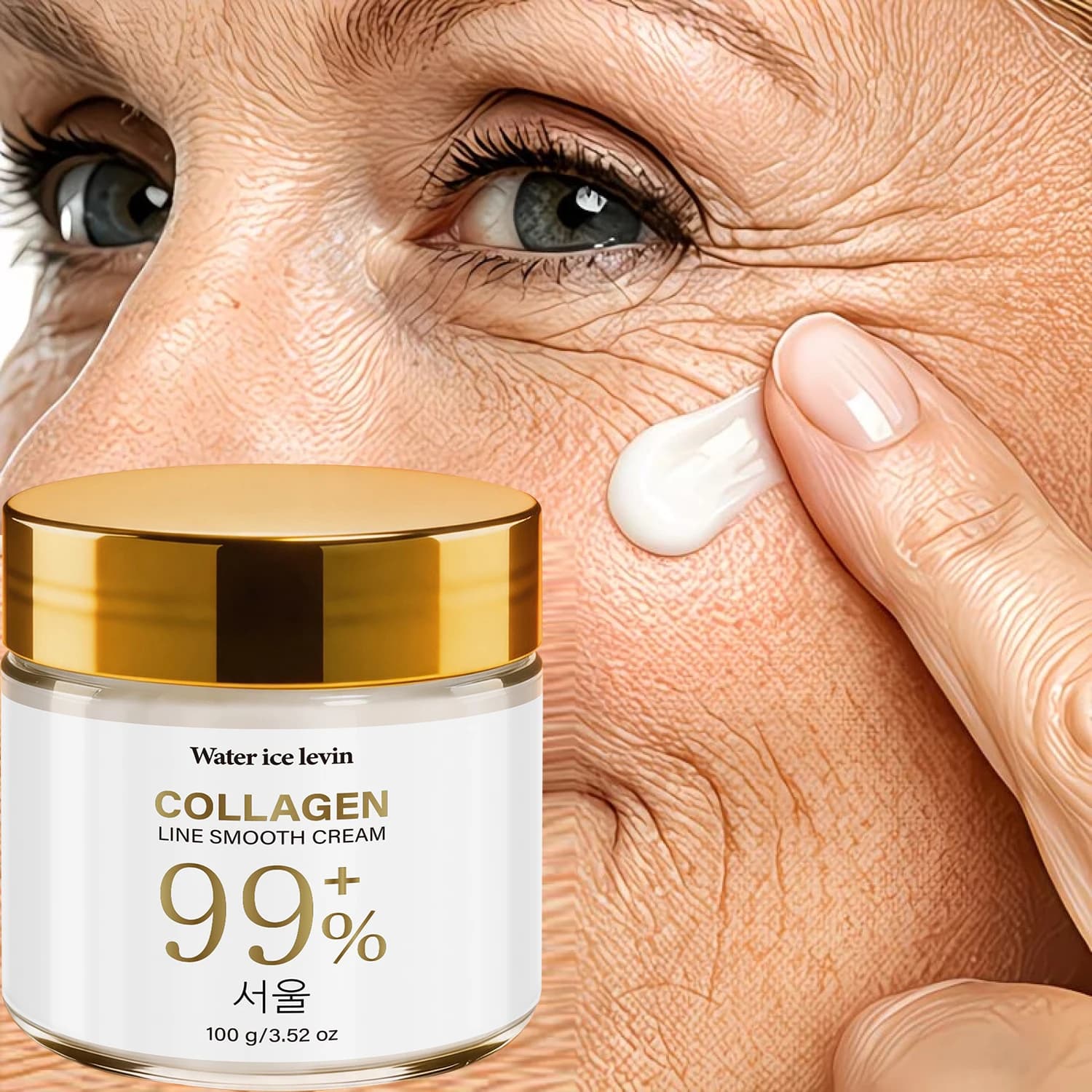 Collagen & Hyaluronic Acid Firming Cream with Niacinamide, Anti Wrinkle Line Smoothing Moisturizer for Face 100g