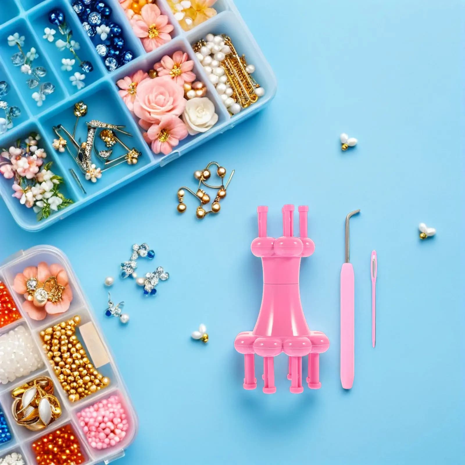 3Sets Ergonomic Double-Ended Weaving Loom Kit Knitting Supplies for Adults DIY Strap Maker Scarf Weaving Kit Small Crochet