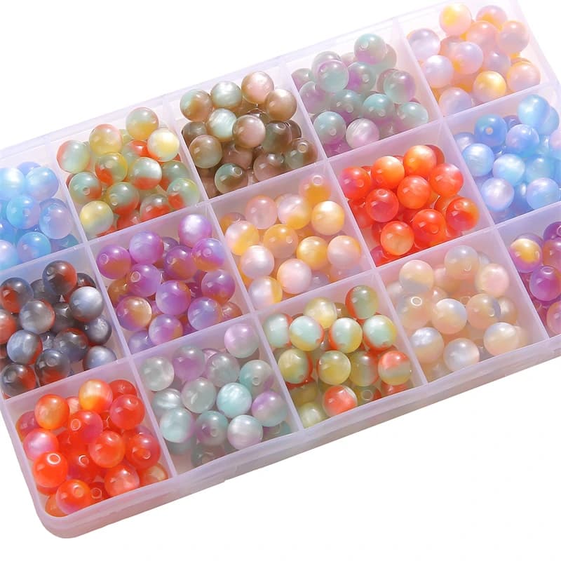 10/20pcs 8mm Resin Cat's Eye Round Beads Loose Beads for Craft Handmade DIY Necklace Bracelet Earring Jewelry Making Accessory