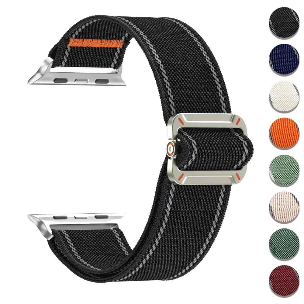 Magnetic Nylon Strap For Apple Watch Bands 44mm 40mm 45mm 46mm 41mm 42mm Adjustable Bracelet iWatch Series 10 11 SE 8 9 Ultra 3