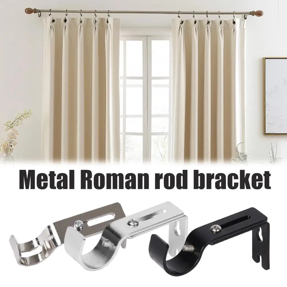 NUOVO Supporto per Asta Tenda Portatile Singolo da Parete, Staffa per Asta Tenda, Gancio di Supporto per Asta Tenda da 1 Pollice G0C8